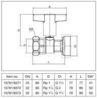 ���� ������� Oventrop Optibal P 1 1/4"�1 1/2"�� DN-32 ��� ������� ������, ������ 1078173