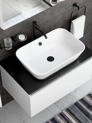 Смеситель для раковины-чаши VitrA Minimax Round A4353436EXP однорычажный матовый черный латунь