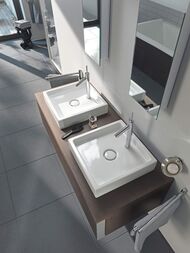 Раковина DURAVIT STARCK 1 470х470х100 покр.WG, шлифов., б/отверстия под смес.,крепление 03874700281