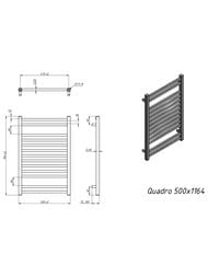 GROTA QUADRO Полотенцесушитель электрический 500x764 нерж.сталь, черный (RAL9005)