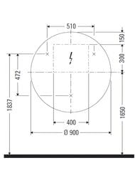 ������� Duravit L-Cube 900�900�� � 4-��������� ����������, ����� ���. LC7376018180000