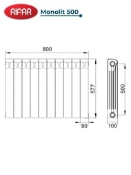 �������� ��������������� RIFAR Monolit 500 (577�800�100) ���.�����, 10 ������, 1910 ��, �����