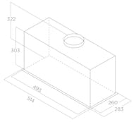 Вытяжка ELICA Lane MBL/A/52 LED, 514х283 мм, 1050 м3/ч, 257 Вт, черный матовый PRF0165830