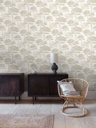 Обои виниловые на флизелине Grandeco Maison MN 3003 (0,53х10,05) деревья, бежевые (рул.)