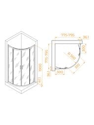 ������� ������ RGW Passage PA-51 (800�800�1900) ��������, ������ 6�� ����������/���� 02085188-11