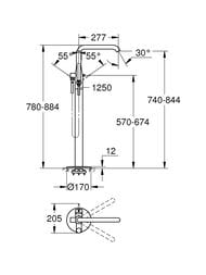 Смеситель Grohe Essence 23491001 для ванны, напольный, однорычажный, поворотный излив