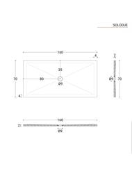 Душевой поддон Azzurra SoloDue (1600х700х20) прямоугольный, керамика, белый SDPD16007020CT