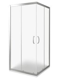 Уголок душевой GOOD DOOR BAS INFINITY CR -100-G-CH (100х100) квадрат.,раздвиж двери,стекло грейп 6мм — миниатюра 1