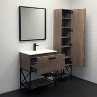 Тумба COMFORTY Бредфорд-75 (755х870х465) напольная,с раковиной, дуб темный 00-00008074