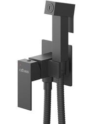 Смеситель встраиваемый CEZARES SLIDER-DIF-NOP однозахватный, с гигиеническим душем, черный матовый