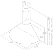 ������� ELICA Tonda IX F/60 LED, 600�490 ��, 900 �3/�, 146 ��, ����. ����� 2938000C