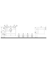 ����� ��� �������� Duravit XSquare 784�397�460 ���������, 1 ����, ����� ������ XS406202222