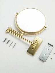 Зеркало косметическое AQUATEK с подсветкой 5х, шлифованное золото AQ4911BG