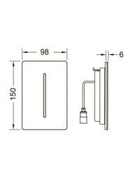 Клавиша смыва TECE Filo Solid Urinal для писсуара, бесконтактная, нерж.сталь, белый глянец 9242072