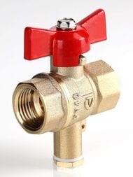 Кран шар.VALTEC СТАНДАРТ для подкл..датчика температуры 1/2"ВН-ВН PN40 рукоятка бабочкаVT.128.GN.04 — изображение 8