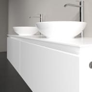 Тумба под 2 умывальника Villeroy & Boch LEGATO (1600х380х500) подвес., 2 ящ., бел.матовый B599L0MS