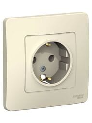 Розетка Systeme Electric BLANCA скрыт.устан. с заземл. без шторок, 16А, 250В, молочный BLNRS001012