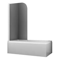 Шторка на ванну WasserKraft Leine 800х1400 35P01-80WHITE распашная, стекло прозрачное/белый