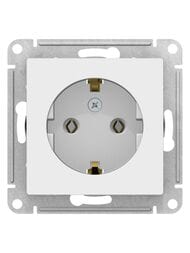 Розетка Systeme Electric ATLASDESIGN с заземлением 16А механизм лотос ATN001343
