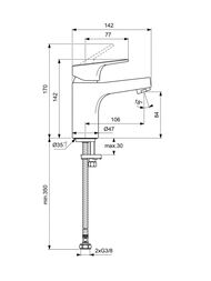 Смеситель для раковины Ideal Standard Cerabase однозахватный, низкий излив, без д/к, хром BC827AA