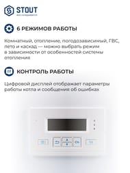 Электрический настенный котел STOUT PLUS с Wi-Fi-модулем 7кВт  SEB-2201-000007