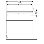 Geberit Smyle Square Тумба с раковиной 75 см, белый глянец + Зеркальный шкаф, подсветка 529.353.00.7