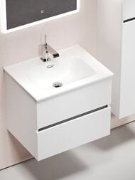Тумба под раковину SANCOS Urban (590х450х550) подвесная, 2 ящика с доводчиками, белый глянец  UR60W