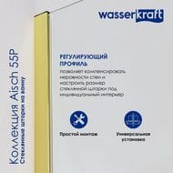 Шторка на ванну WasserKRAFT Aisch 800х1400 стекло прозрачное, профиль матовое золото 55P01-80 Fixed