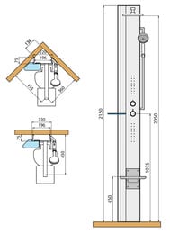 ������� ������ Novellini Line 1 220�2150 ��, LED, �/�, ���������, �������, �����/������� LINE1PVTL-UB