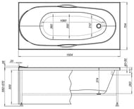 Ванна акриловая Aquanet DALI 150х70 прямоугольная, без гидромассажа 239385
