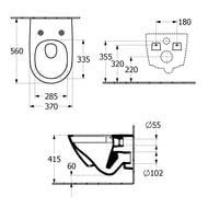 ������ ��������� Villeroy & Boch Antao 4674T0R1 (560�370�360) �/����, + ������� ��������� 8M67S1R1