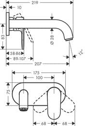 ��������� ��� �������� Hansgrohe Vernis Shape 71578000 ������������, �������������, ����