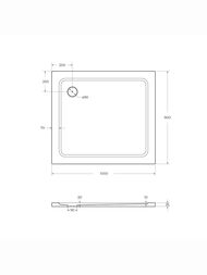 Душевой поддон из стеклокомпозита CEZARES (1000х900х35) TRAY-M-AH-100/90-35-W