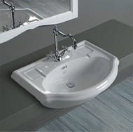 Раковина Simas ARCADE (670х490) полувстроенная, 1 отверстие под смеситель, белая AR835bi*1