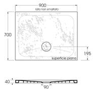 Душевой поддон Azzurra Pietraceramica (900х700х40) прямоугольный, керамика, белый PEPD09007040GE