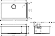 ����� �� ����������� ����� Hansgrohe S71 43428800 (710�450) ��� ����������, �����