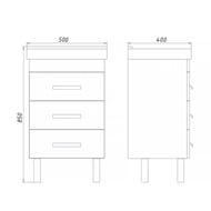 Тумба COMFORTY Никосия-50Н напольная, с раковиной, дуб белый 00-00017092