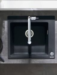 Мойка из гранита Hansgrohe S51 43312170 (560х510) врезная, отвер.под смес., черный графит — изображение 9