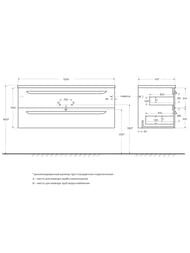 Тумба под умывальник Cezares ЕСО (1200х457х500) Bianco Lucido ECO-CER-N-1200-2C-SO-2-BL