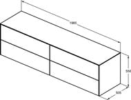 Тумба под раковину Ideal Standard CONCA (1985x505x550) 4 ящика, закат, со столешницей T4326Y3 — изображение 6