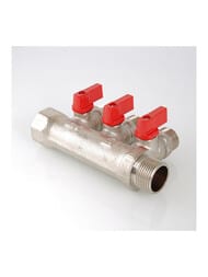 Коллектор VALTEC 3/4" на 3 подв.с шаровыми  кранами 1/2"Н никель VTc.580.N.0503 — изображение 5