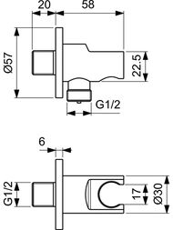 Ideal Standard IDEALRAIN Шланговое подключение BC807A2 с держателем, цвет: шлифованное золото — изображение 2