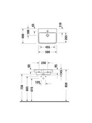 ���������� ��������� Duravit No.1 500�400�145��, �������, ��������� ��� ���������, ����� 07435000002