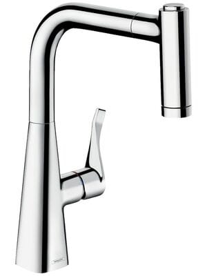 Смеситель Hansgrohe Metris M71 для кухни 220мм вытяжной поворотный излив хром 14834000