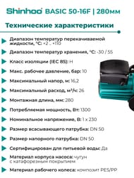 ����� �������������� SHINHOO BASIC 50-16F 1x230�, DN 50, ���������, 71221006