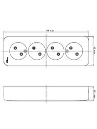 Розетка Systeme Electric BLANCA четырехпостовая, без заземл., без шторок, 16А 250В алюм. BLNRA000413
