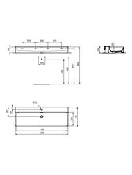 Умывальник Ideal Standard CONCA (1200х450) с 1 отверстием под смеситель и переливом T369401 — изображение 2