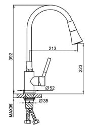 Смеситель для кухни с гибким изливом , FRAP черный, F4044-6