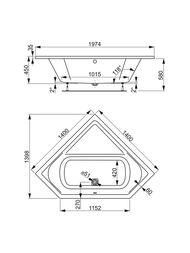 ����� ��������� VAGNERPLAST CAVALLO CORNER 140 (1400�1400�450) �������, ����� VPBA140CAV3X-04