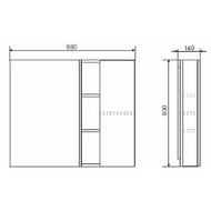 Зеркало-шкаф COMFORTY Милан-120 (1180х800х160) подвесной, белый глянец, с подсветкой 00004136261